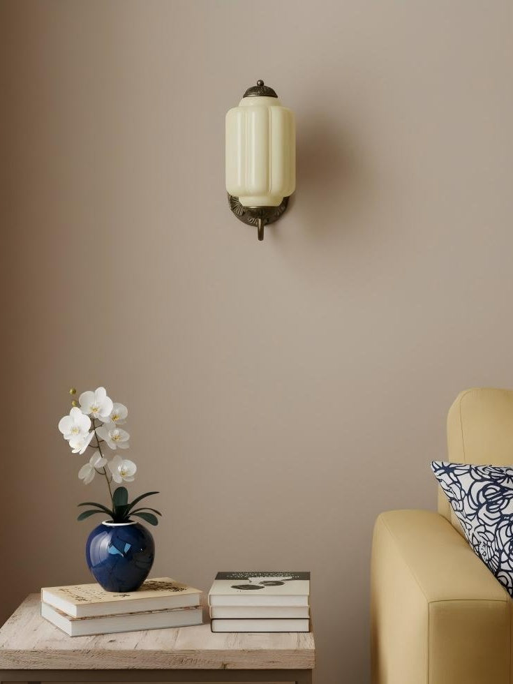 Vintage Milk Glass Wall Sconce Light